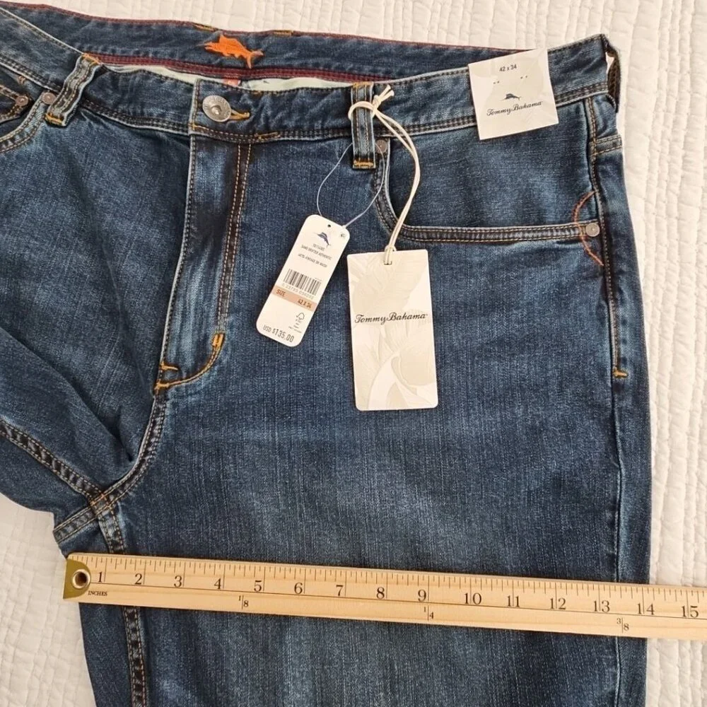 NWT Tommy Bahama Sand Drifter Jeans Men's 42x34 Dark Wash New Stretch‎ Straight